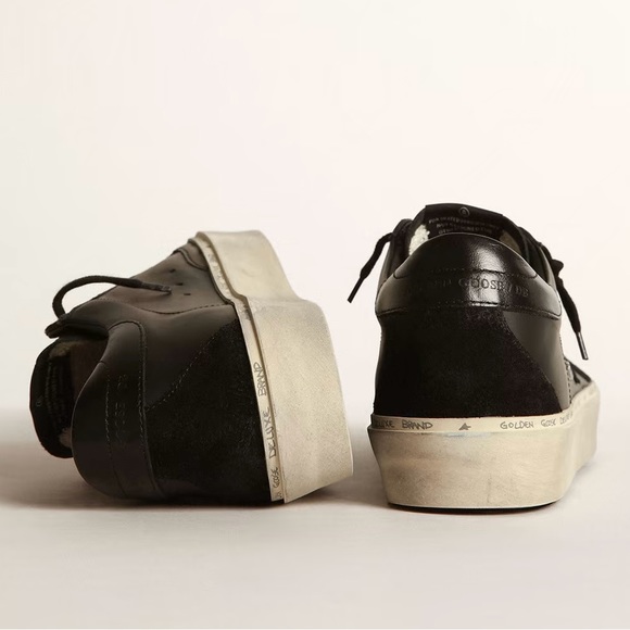 Golden Goose Black Hi-Star sneakers in leather with studded GGDB lettering. SZ40 - Picture 4 of 13